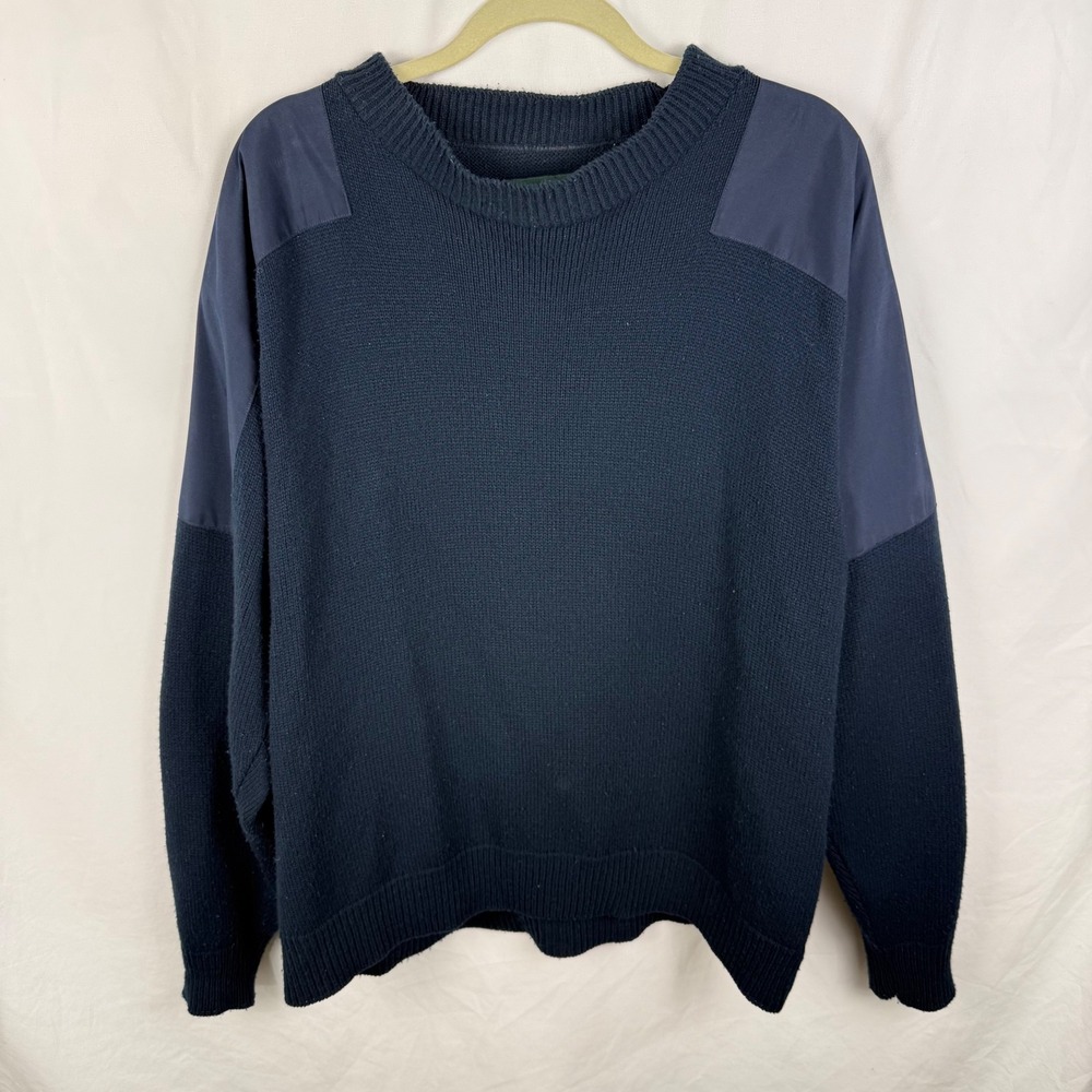 Original Rainswetter Men's Vintage Water Repellent Navy Blue Golf Sweater Large